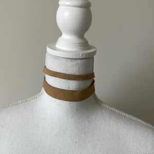 Brown Leather choker set (2)